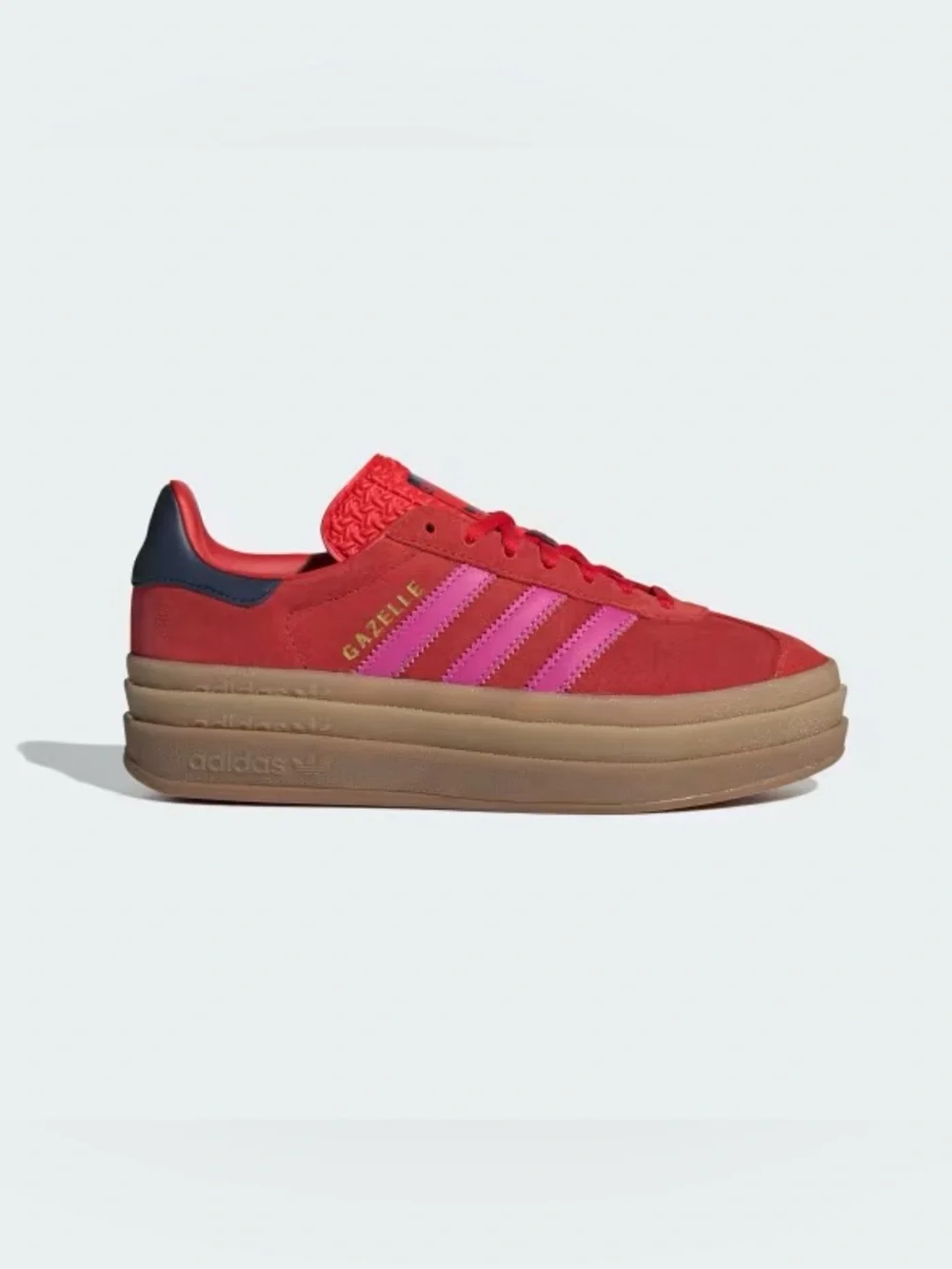 Adidas gazelle bold sneakers red and fuchsia pink women’s size 7 like new - Picture 3 of 9